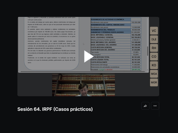 Clase en directo de la comunidad